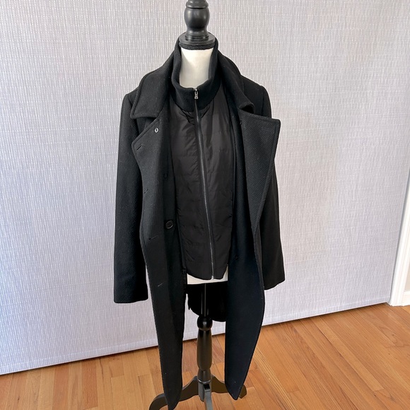 DKNY Winter Wool Coat with Removable Zippered Collar - Picture 8 of 8